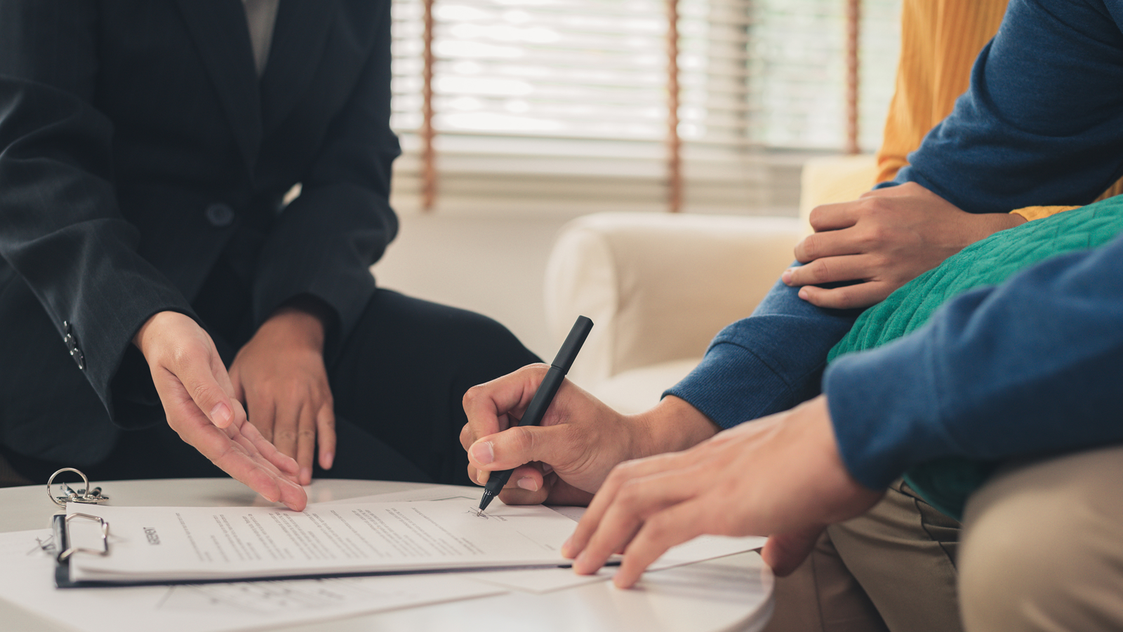 Couple reviewing loan options